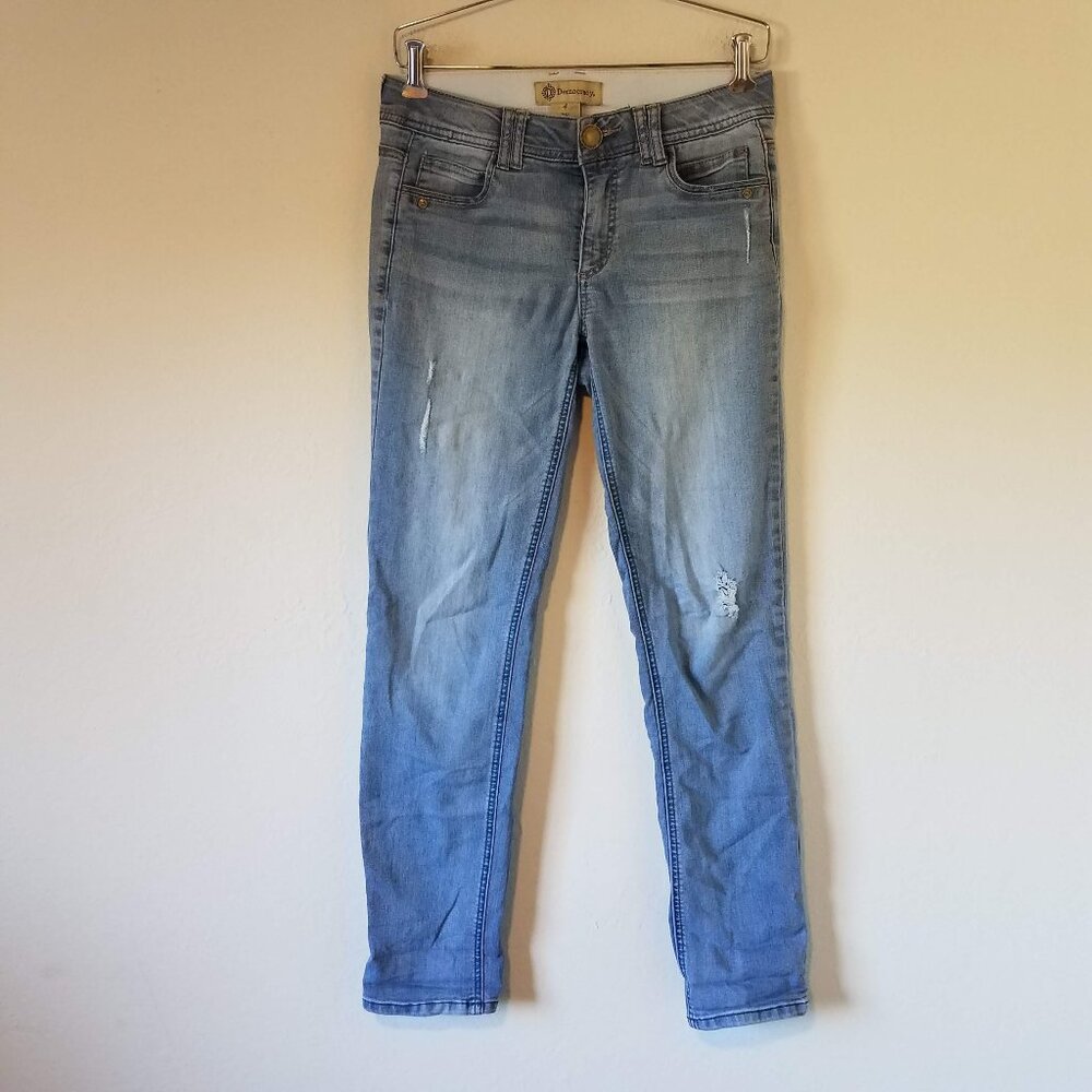 Democracy "Ab" Technology Distressed Straight Leg Jeans Women's 4 B2029Q4G3XX